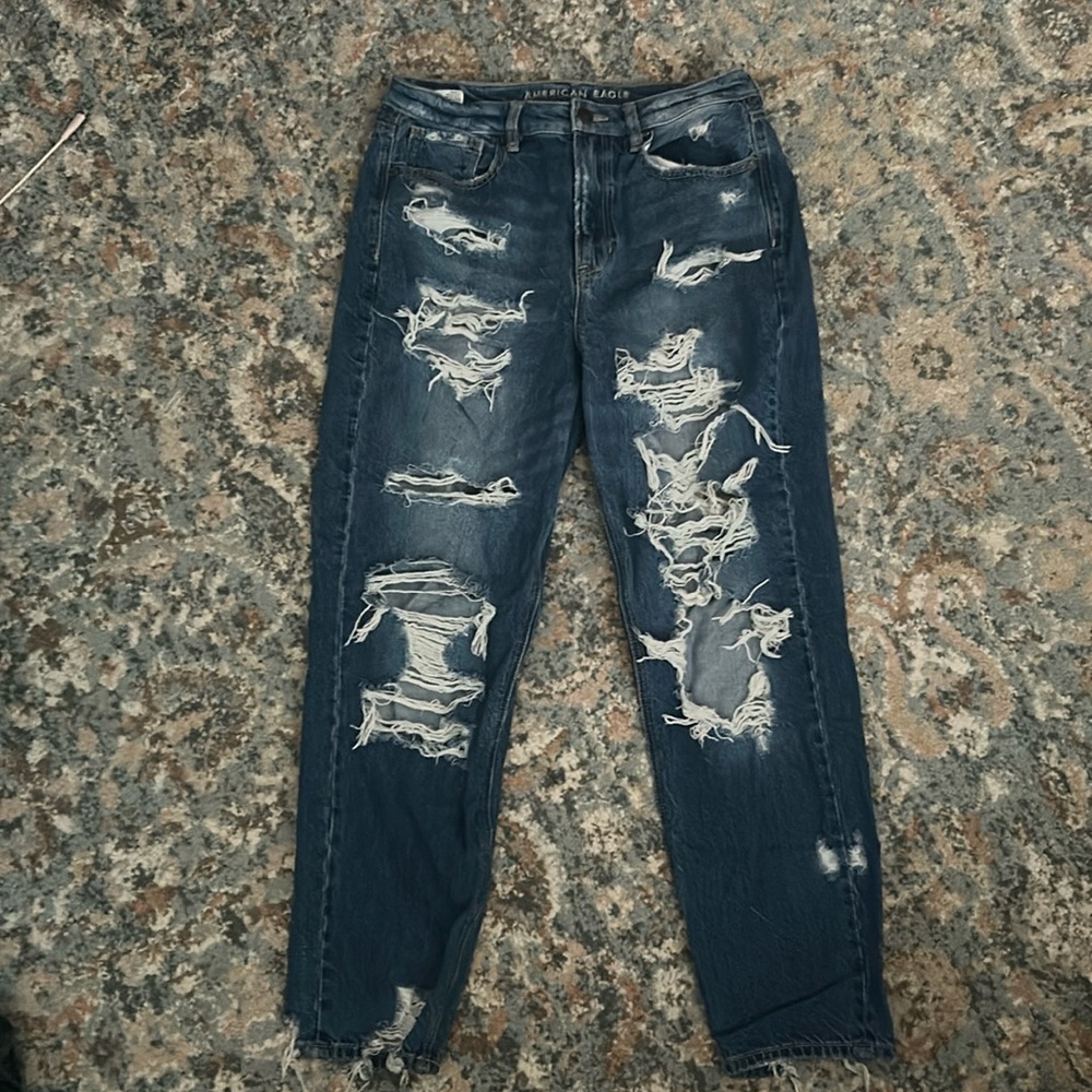 American Eagle Ripped Mom Jeans